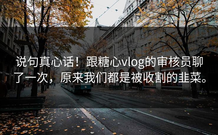 说句真心话！跟糖心vlog的审核员聊了一次，原来我们都是被收割的韭菜。