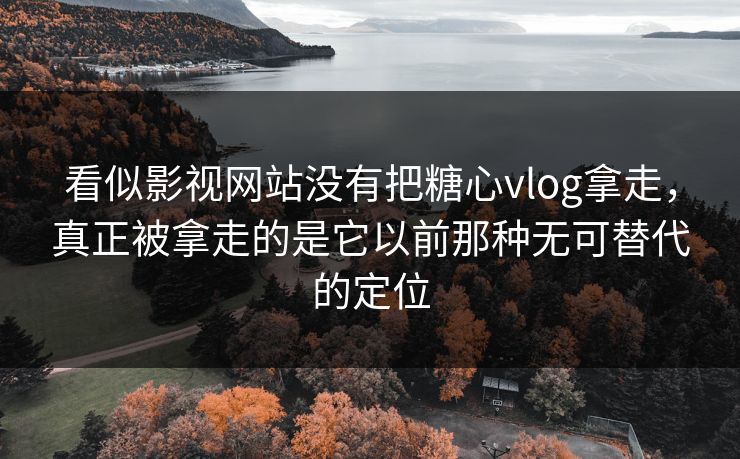 看似影视网站没有把糖心vlog拿走，真正被拿走的是它以前那种无可替代的定位